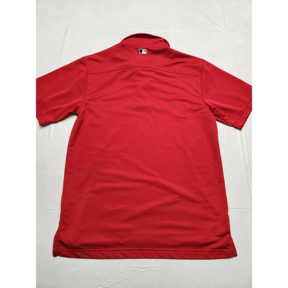 Boston Red Sox Shirt Mens Small Red Nike Dri Fit MLB Baseball Performance Collar